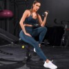 Leggings de cintura alta, trajes deportivos de Fitness, 2 piezas