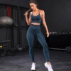Leggings de cintura alta, trajes deportivos de Fitness, 2 piezas - Imagen 2